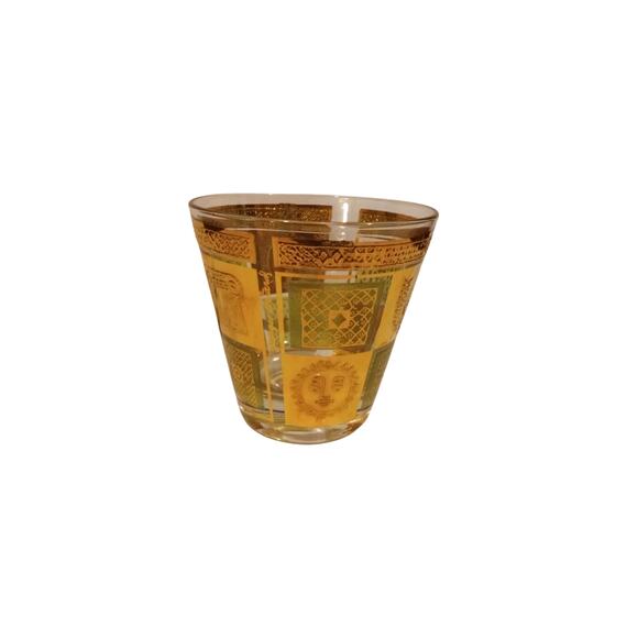 3 VTG Georges Briard Green 22K Gold Celestial Rocks Tumbler Glasses Greco - Picture 6 of 12